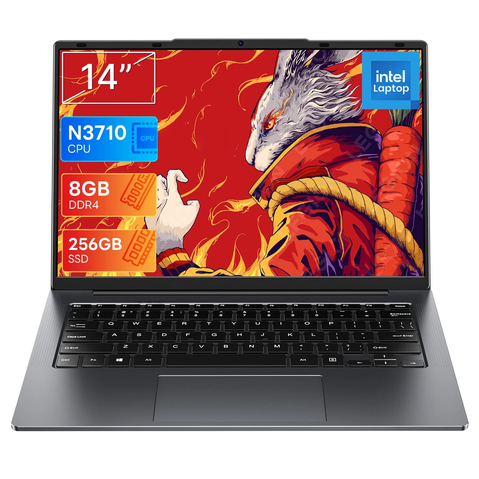 SUXI 2026 New Laptop, Intel Celeron, 256GB, Suitable for Office, Entertainment, Studying, Online Classes, and Video Conferencing