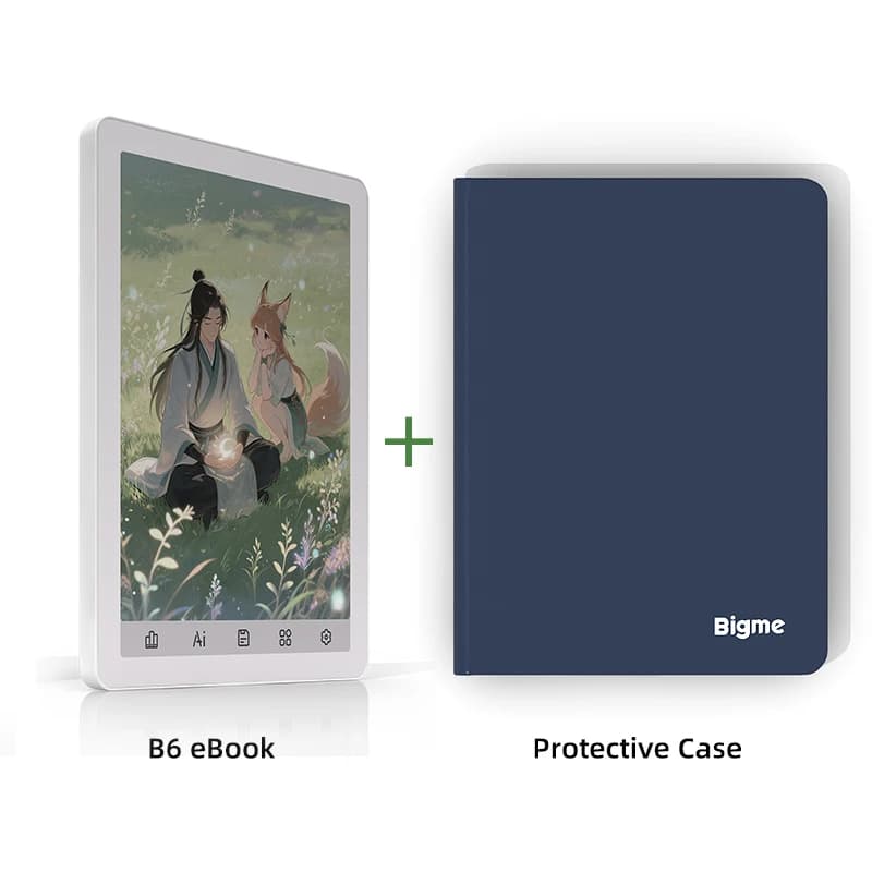 Bigme B6 Ebook Reader, 6'' Color E-Ink Electronic Book, 36-Level Front Light, 4GB+64GB, Android 14 OS, Paper-Like E-Reader Eye-Protecting