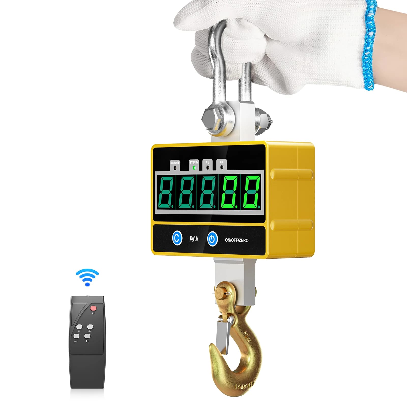 Electronic Hanging Scales 2000 kg 2T Industrial Heavy Hanging Scales Rechargeable Digital Crane Scales with Remote Control