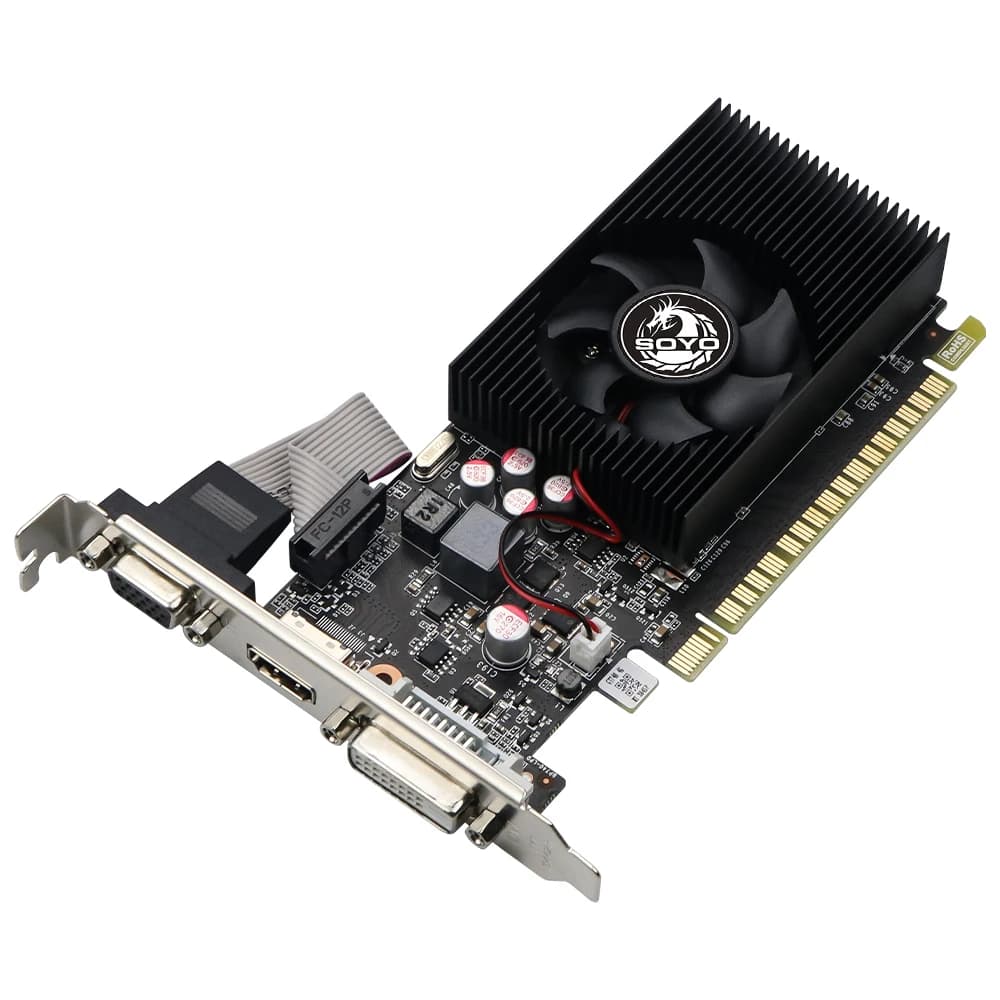 SOYO NVIDIA GT 740 4GB Graphics Card GDDR3 128Bit DVI HDMI Compatible PCI-E 3.0 Geforce GPU GT740 4GB Low Power Quiet Operation Noise Free Video Card