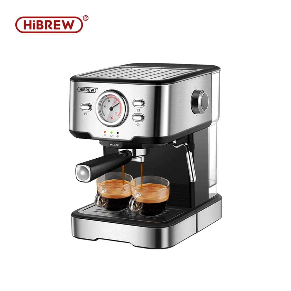 HiBREW Coffee Machine Cafetera 20 Bar Espresso inox Semi Automatic Expresso Cappuccino Hot Water Steam Temperature Display H5