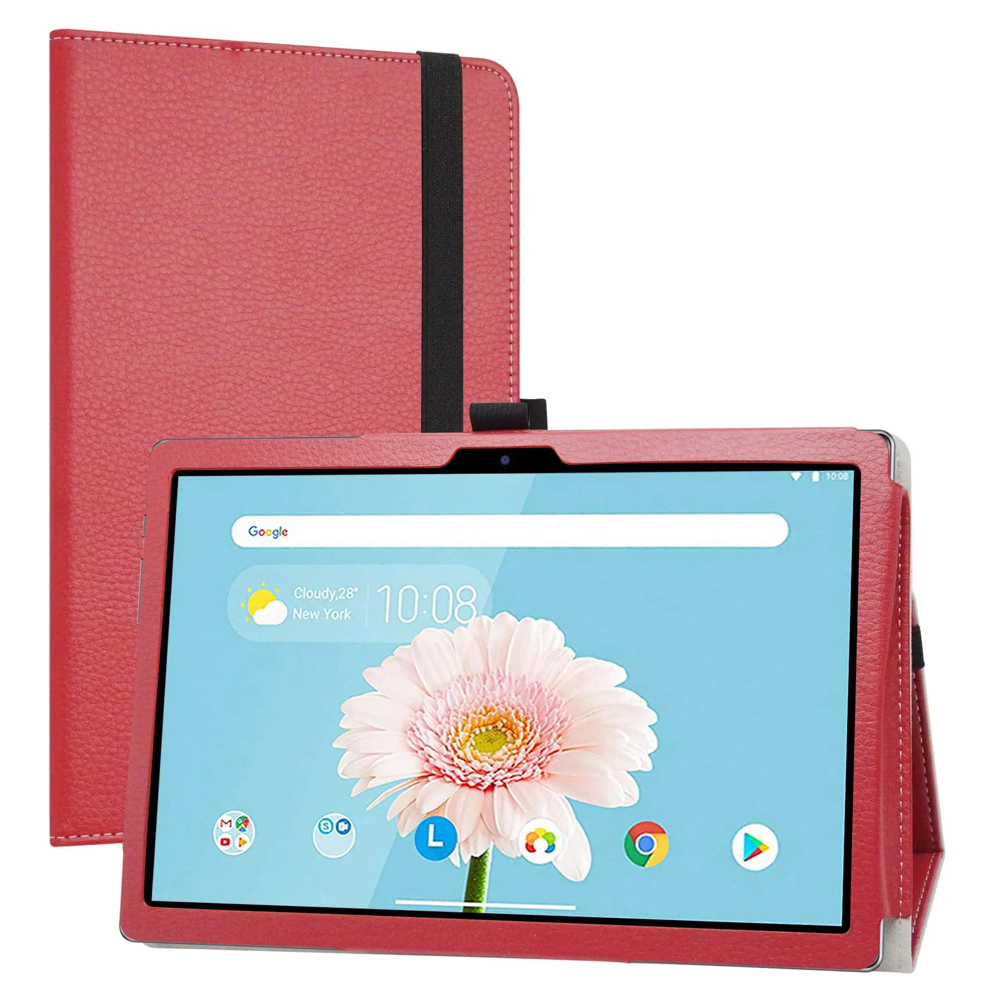 Teclast P20HD M40 Case 10.1 Red Case PU Leather Stand, Tablet Protective Case Flip Slim Case Accessories