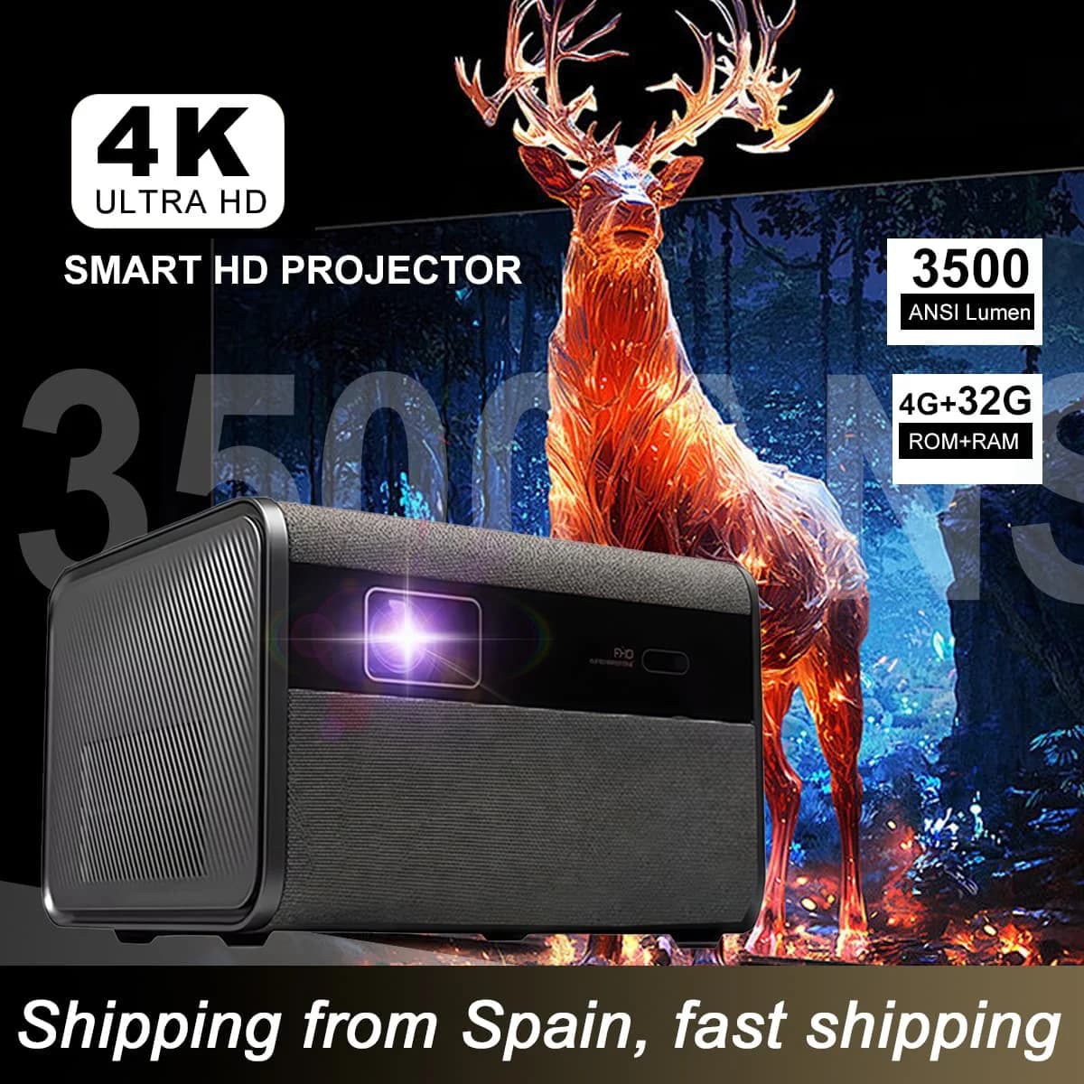 DITONG J10 Portable HD Projector Support 4K Full HD Movie Gaming 4G 32G Video Home Theater WiFi Android Beam PK DLP Projector