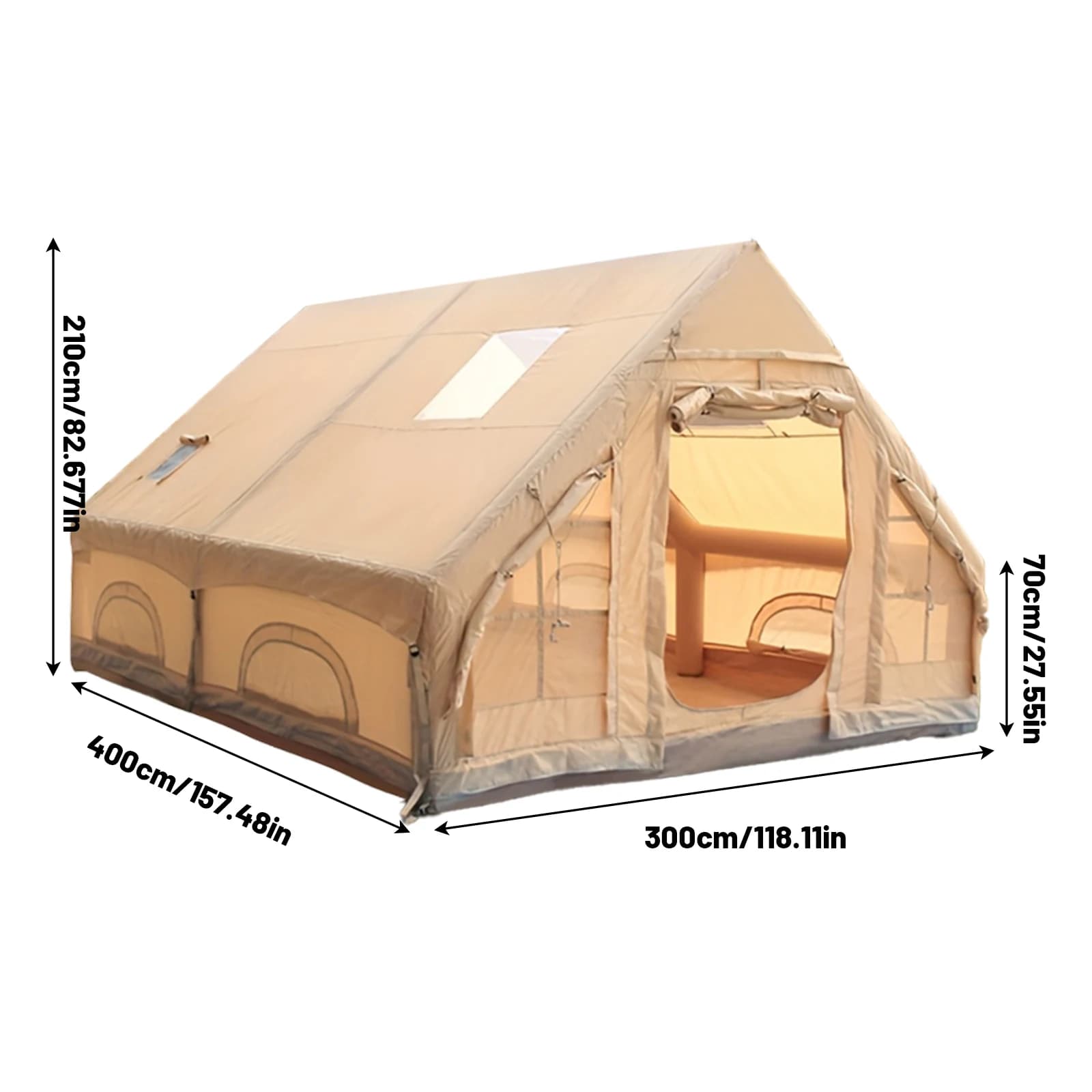 Luxury Spacious Inflatable Camping Tent, Built with Stable Air Tube Support, Premium Waterproof & Windproof Fabric, All-Season Versatile Outdoor Shelter, Perfect for Adults Family Camping, Road Trips and Outdoor Adventure