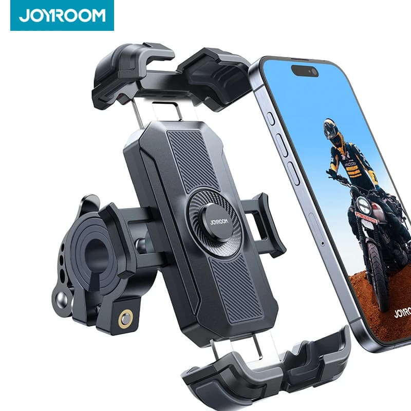 Joyroom Motorcycle Phone Mount Upgrade Bike Phone Holder Ultra-Stable Bicycle Phone Mount Handlebar Cell Phone Clamp for Scooter