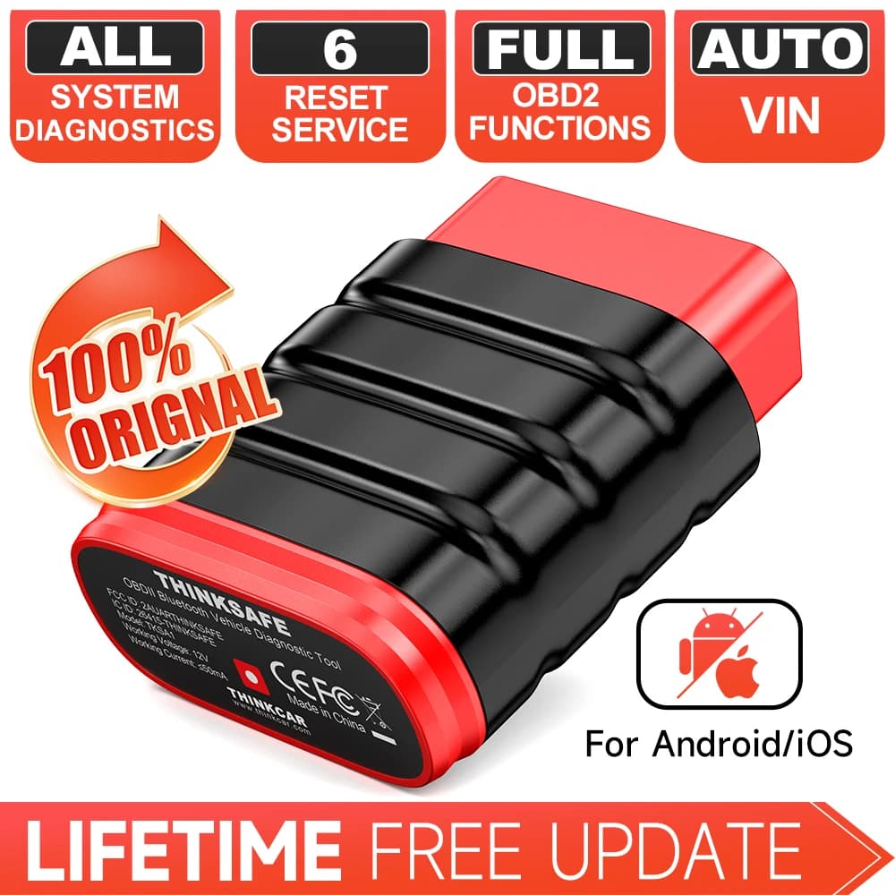 THINKCAR Thinksafe Bluetooth OBD2 Scanner OEM Full System Diagnostic Scan Tool for iOS/Android Check Engine Light Fault Car Code