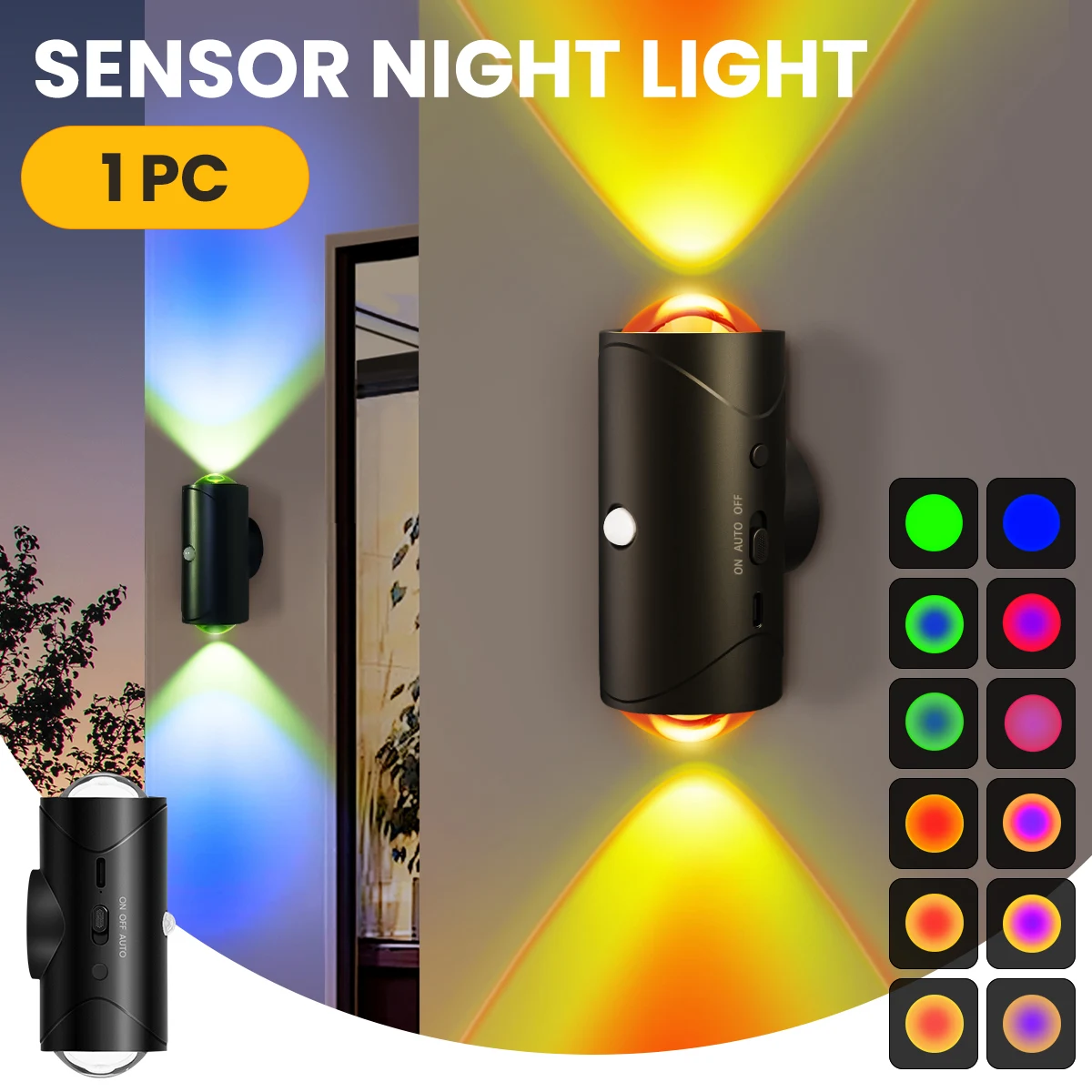 4PCS/2PCS Multi-scene Smart RGB USB Night Light, 8 Light Modes, Intelligent Motion Sensor and Magnetic Lamp for Corridors & Room
