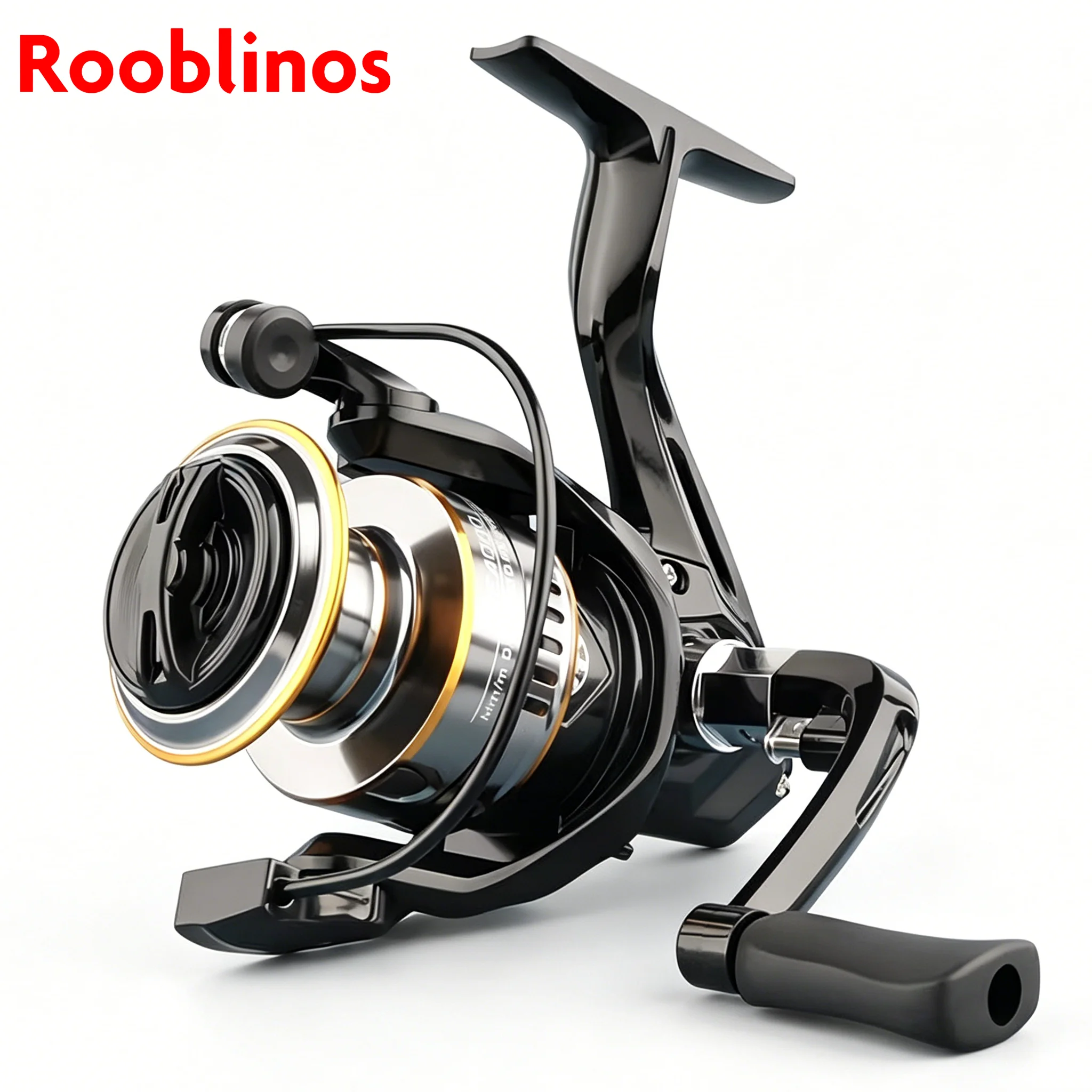 Rooblinos HE Spinning Reels Ultralight Metal 5.2:1 Gear Ratio 1000 5000 Saltwater Or Freshwater Big Max Drag Fishing Reels, Ambidextrous ,durable reel, alloy spool, fishing line reel ,