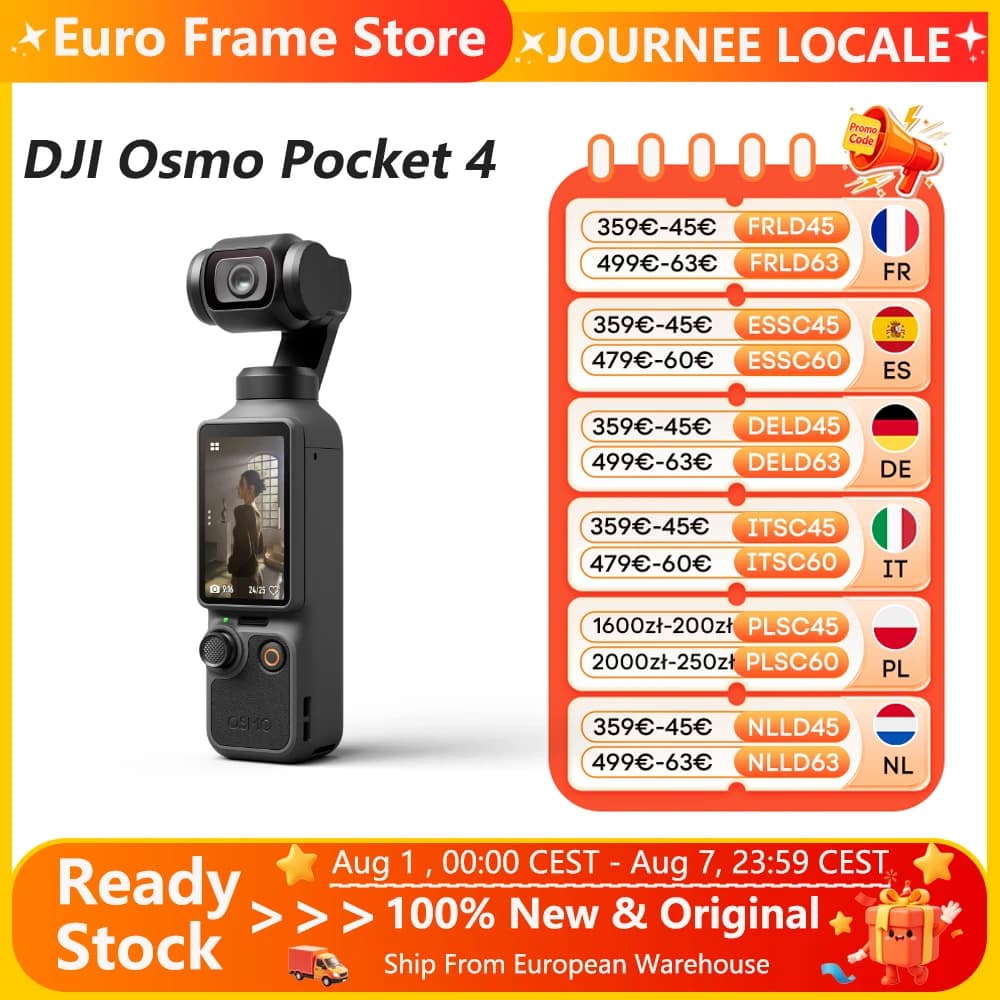 Brand+ DJI Osmo Pocket 4 1″ CMOS Pocket Gimbal Camera 14-Stop Dynamic Range 10-bit D-Log New ActiveTrack Pocket 4