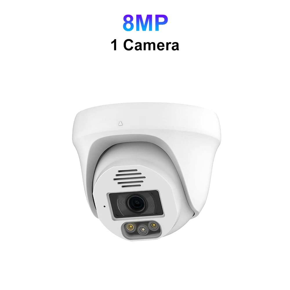 Techage HD 8MP 4K POE Dome IP Camera Indoor 8MP Human Detect Auto Tracking Color Night Vision Home Surveillance Protection Cam