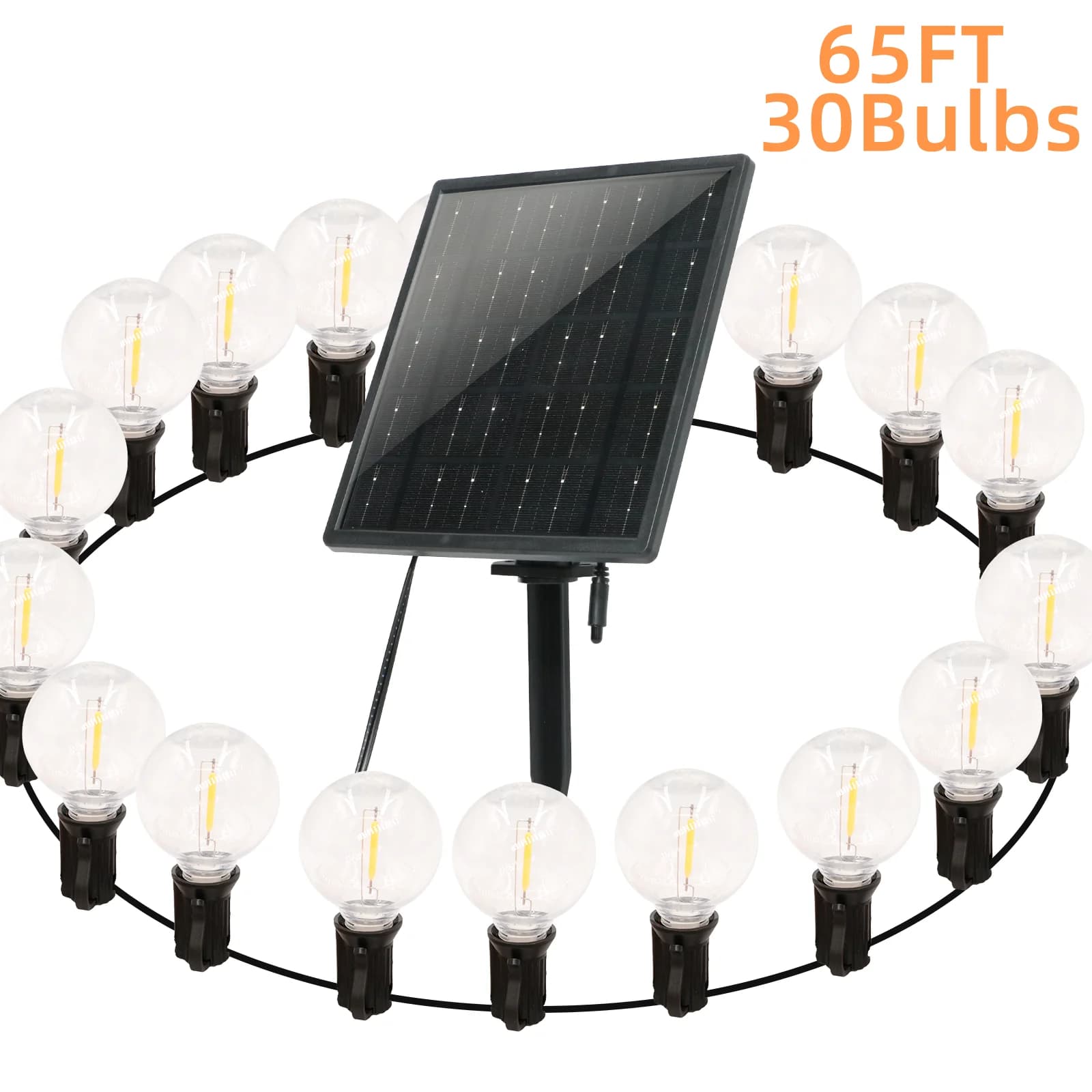 30/14 Pcs Solar String Lights Outdoor Crystal Globe Lights Waterproof Solar Festoon Fairy Light for Garden Christmas Outdoor Decor