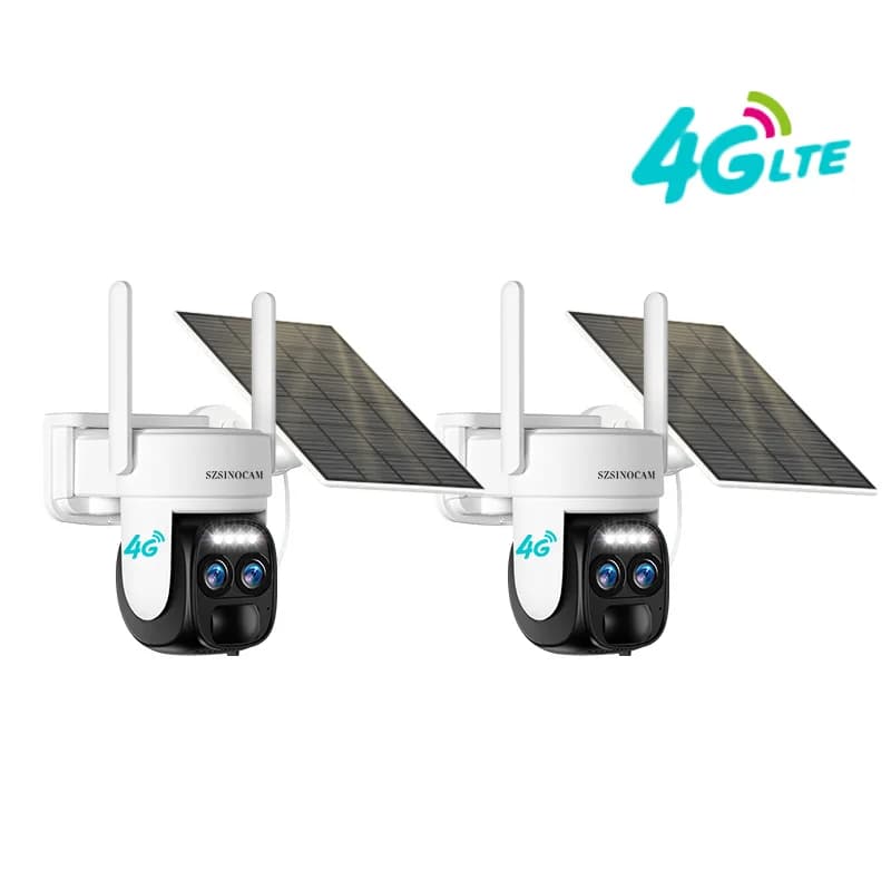 SZSINOCAM 2PCS Security System Wireless Motion Detection Super HD Cameras Two-Way Audio IR Night Vision EU 4G 3MP
