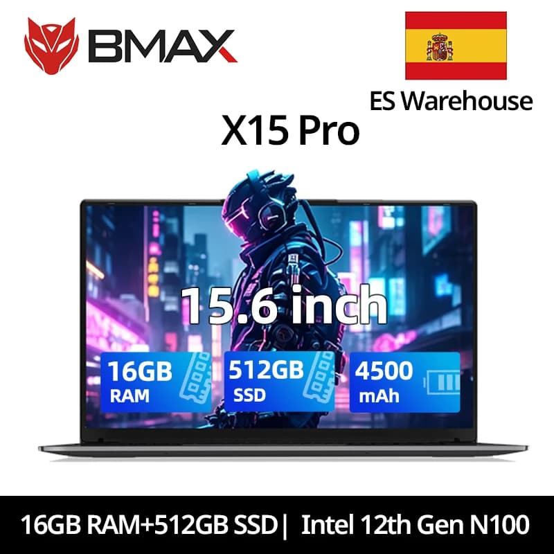 Bmax X15 Pro Laptop Computer 15.6'' IPS  Intel 12th Gen N100 16GB DDR4 RAM 512GB SSD Windows 11 Notebook Numeric Keyboard HDMI Wifi USB Pc