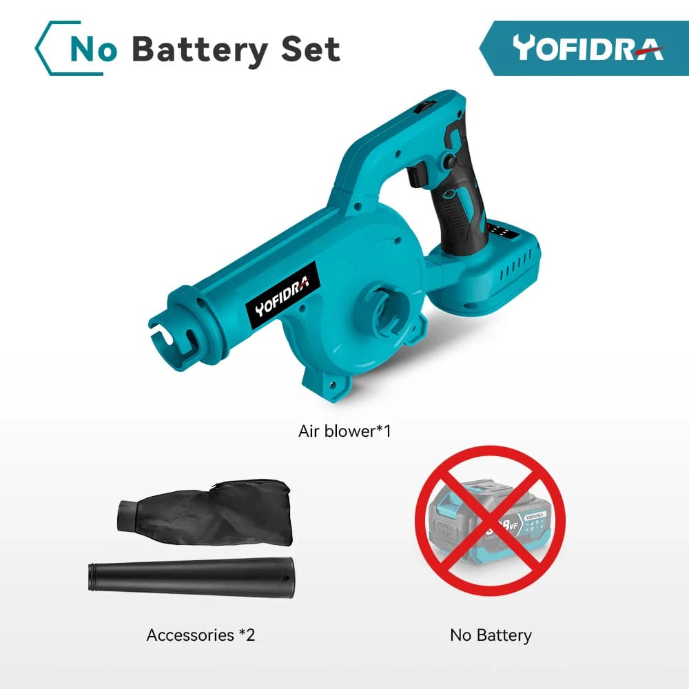Yofidra Brushless Electric Blower 6 Gears Cordless Leaf Snow Dust Blowing Cleaning Power Tool For Makita 18V Battery Pin