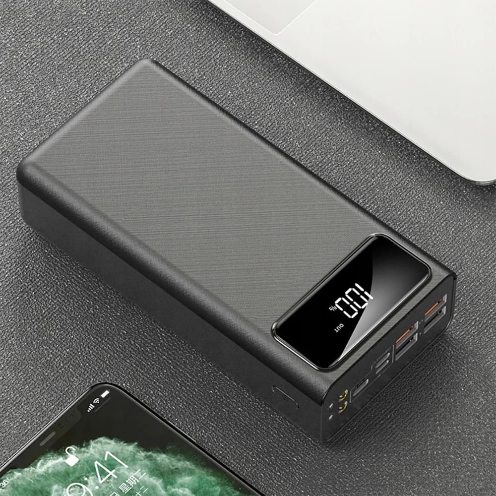50000mAh Power Bank with Battery Digital Display 4 USB Ports Powerful Flashlight for Iphone Samsung Huawei Xiaomi Fast Charging-Fast Shipping