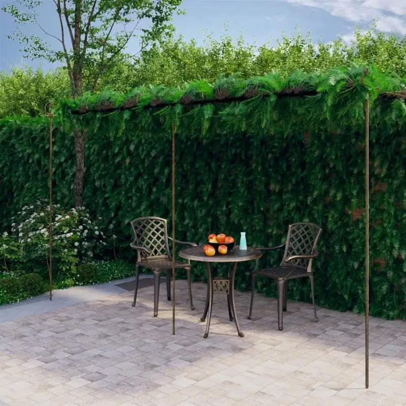 Antique Brown Iron Garden Pergola 6x3x2.5m, Durable & Easy-Clean Outdoor Structure
