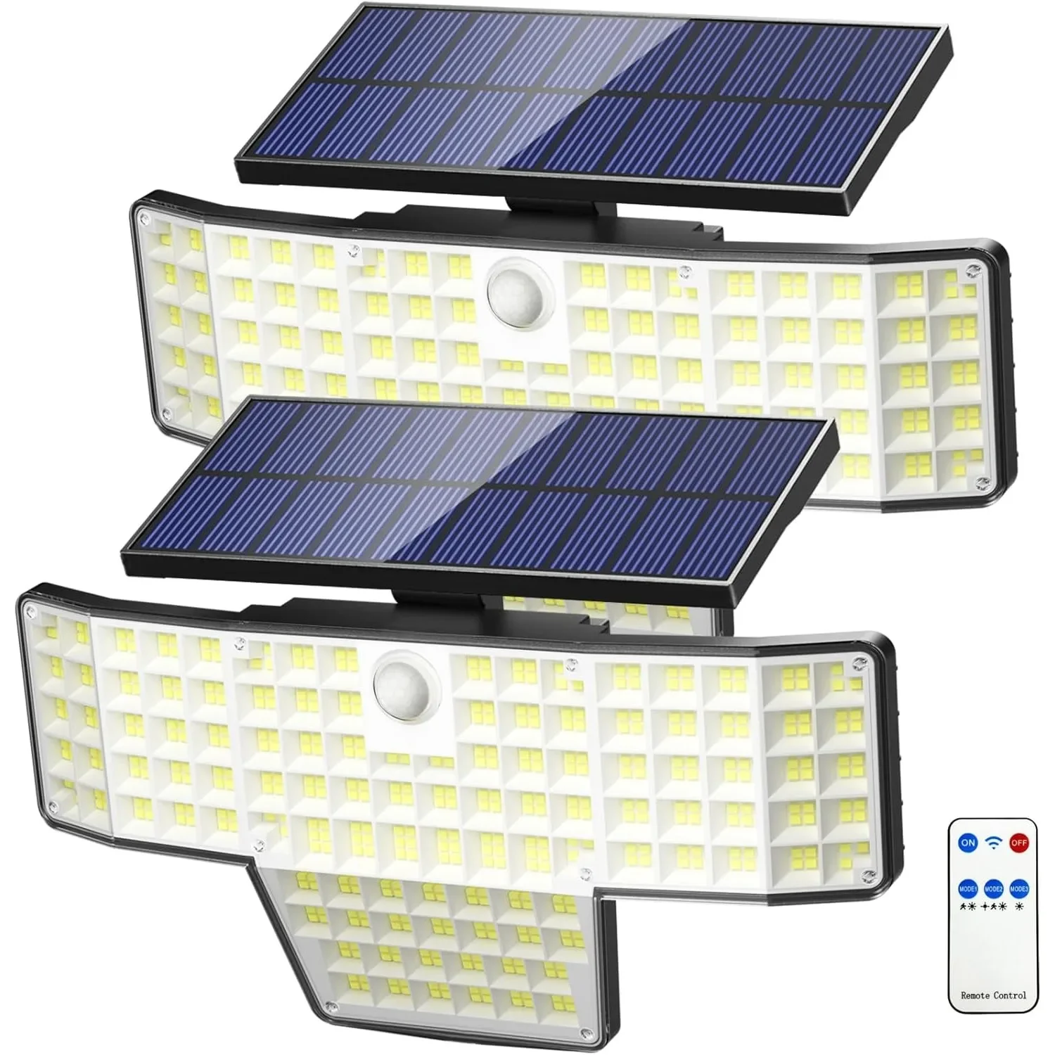 448LED Solar Powered Flood Lights Outdoor IP65 Waterproof with Motion Sensor Remote Control Wide-Angle for Garden, Yard, Pathway