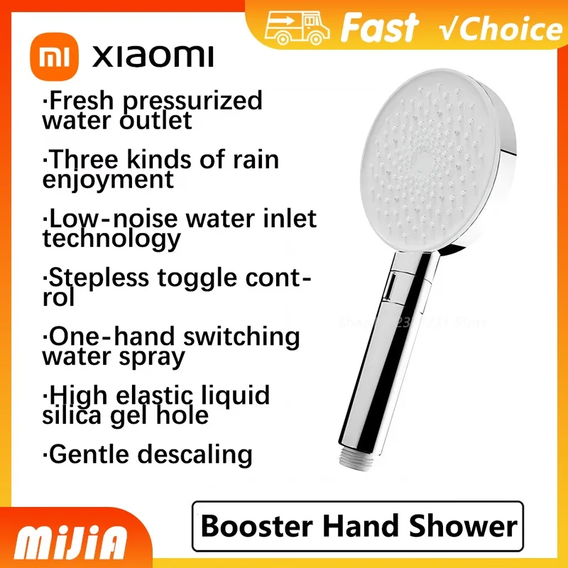 XIAOMI MIJIA Booster Hand Shower Pressurized Water Outlet Low-Noise Water Inlet Technology Anti-scald Handle Design