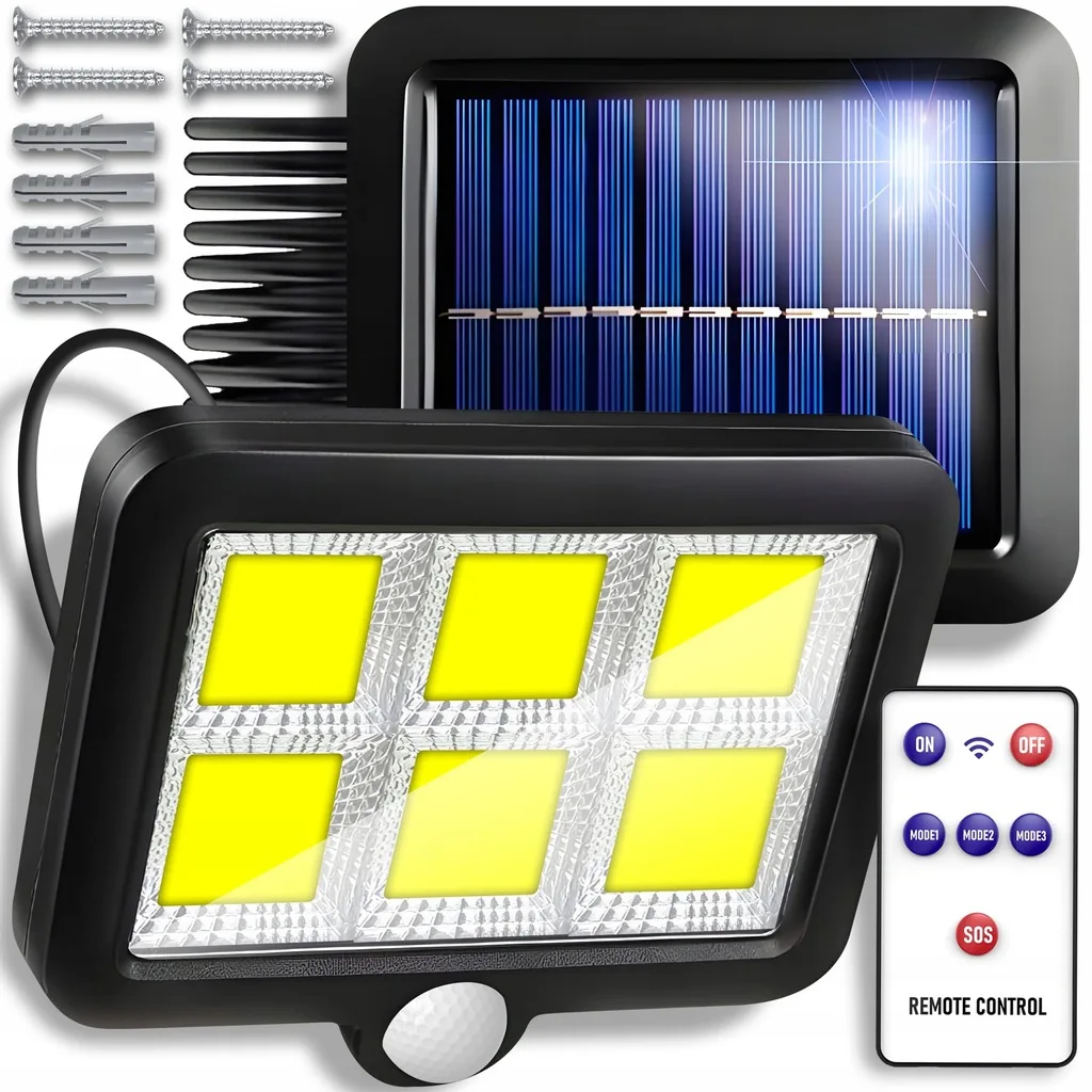 LED SOLAR LAMP WITH FLIP AND MOVEMENT SENSOR OUTSIDE TO COB GARDEN