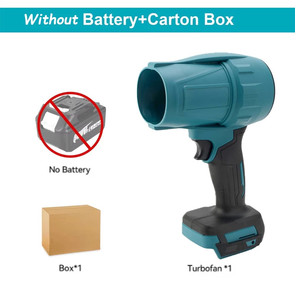 200M/S Cordless Turbo Electric Blower Turbo Jet Fan Violent Blower Car Dryer Handheld Dust Blowing Tool for Makita 18V Battery