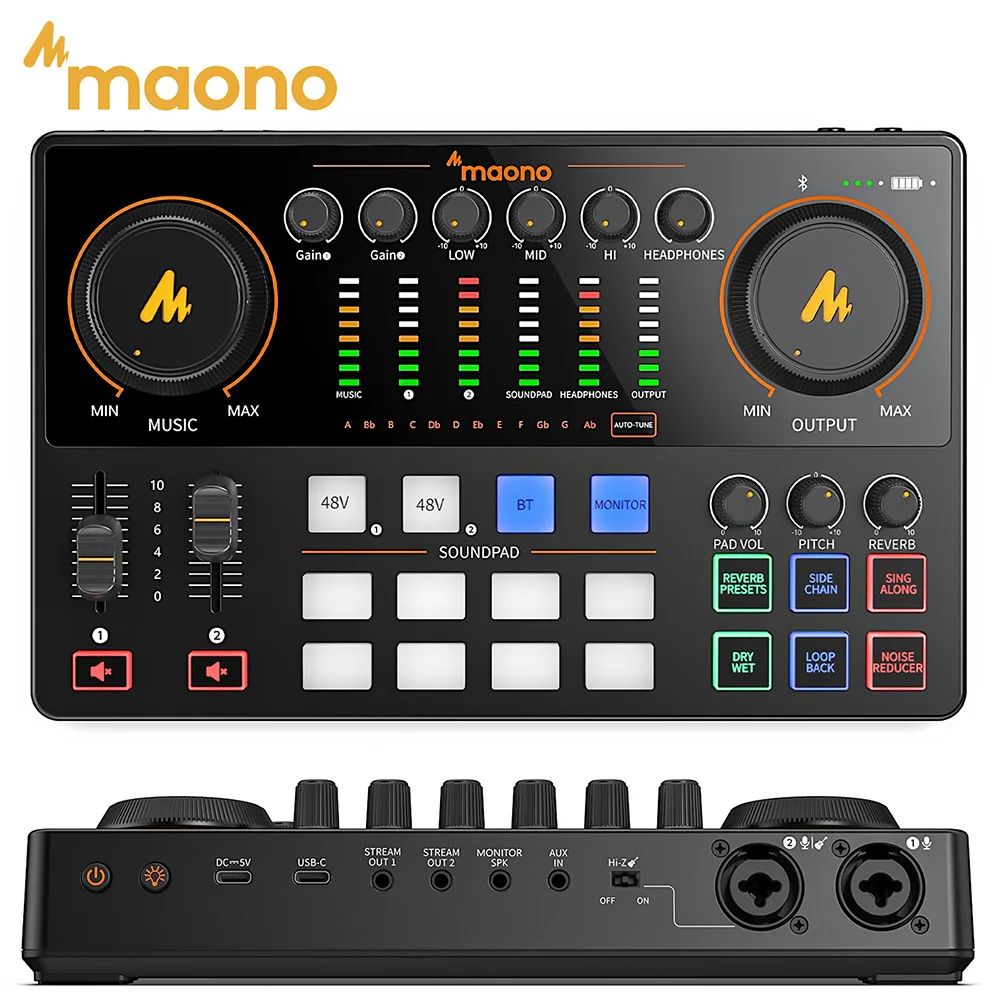 MaonoCaster E2 Gen2 Audio Interface Mixer AME2 Gen2 Dual XLR Input for Podcast Live Streaming Gaming Audio Interfaces Sound Card