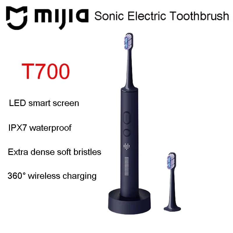 MIJIA T700 Sonic Electric Toothbrush Teeth Whitening Ultrasonic Vibration Oral Cleaner Brush Smart APP LED Display