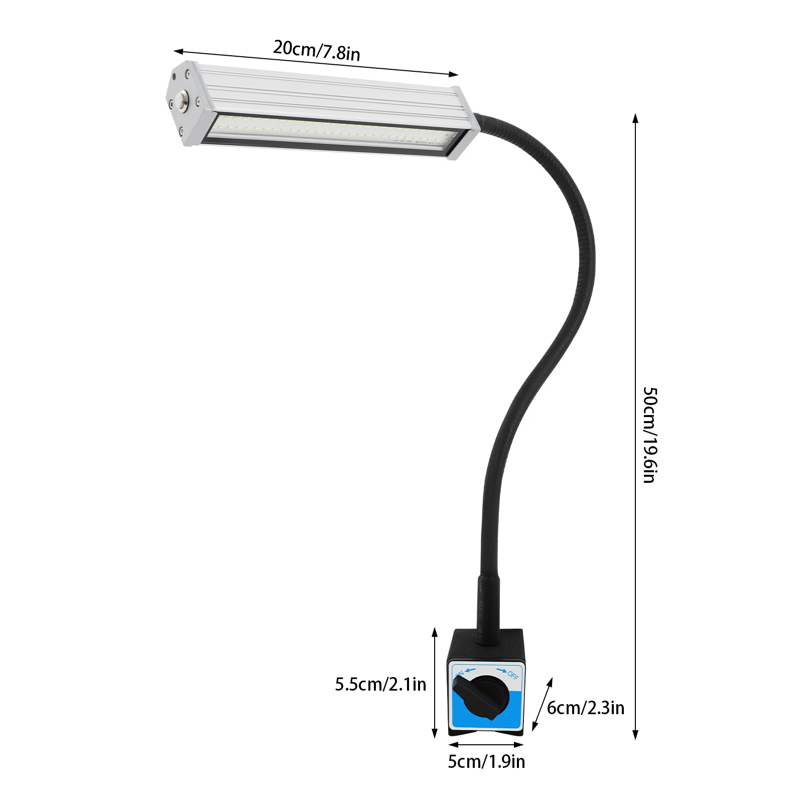 60 LEDs Magnetic Light Portable IP67 Waterproof Work Light Flexible Goose Neck Light for Industrial Lighting Machine Tool