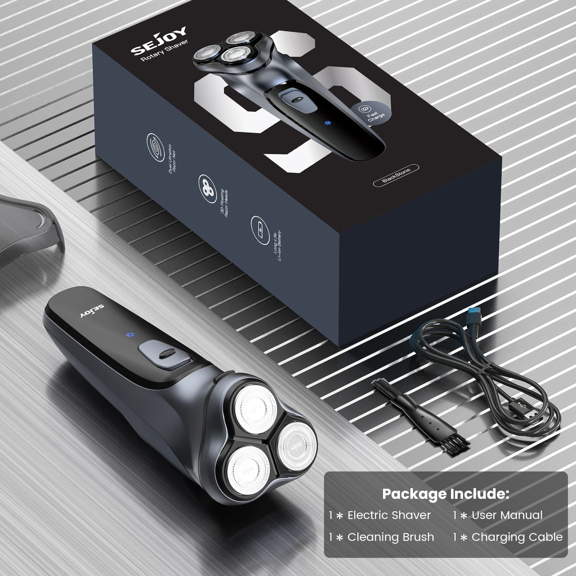 Sejoy Floating Electric Shaver for Men Rechargeable Electric Razor Shaving Machines Mens with Electric Hair Trimmers