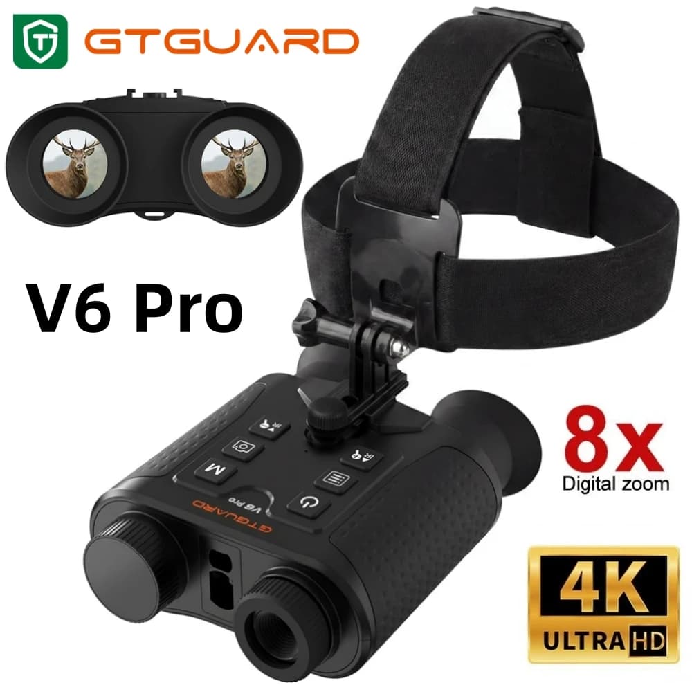Infrared 4K Night Vision Binoculars Goggles Telescope for Hunting 8X Digital Zoom 300M Full Darkness Take Photos,Record Videos