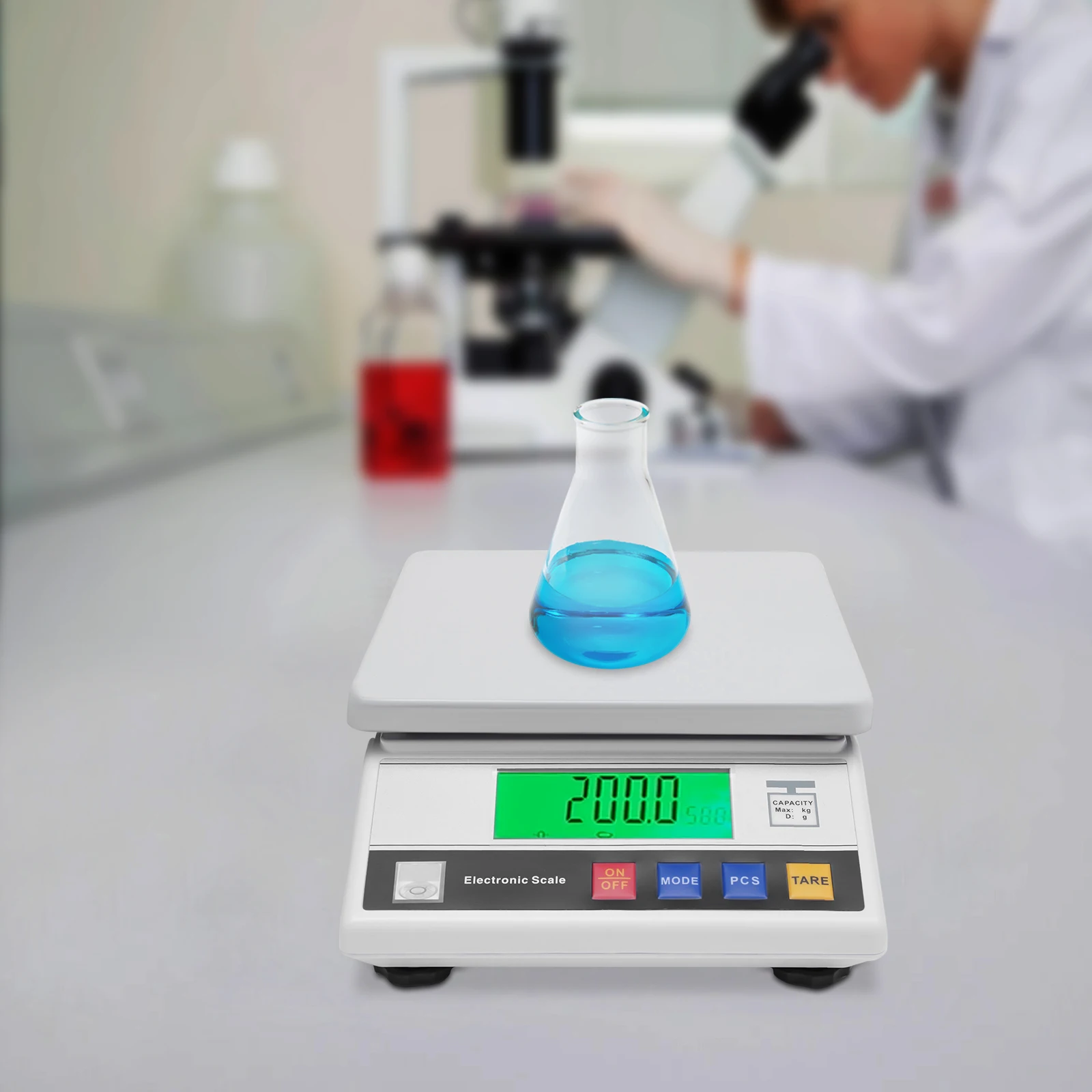 Professional Precision Scale 7.5kg/ 0.1g Fine Bench Scale Electrical Digital Scale Kitchen Scale Lab Scale with LCD Display