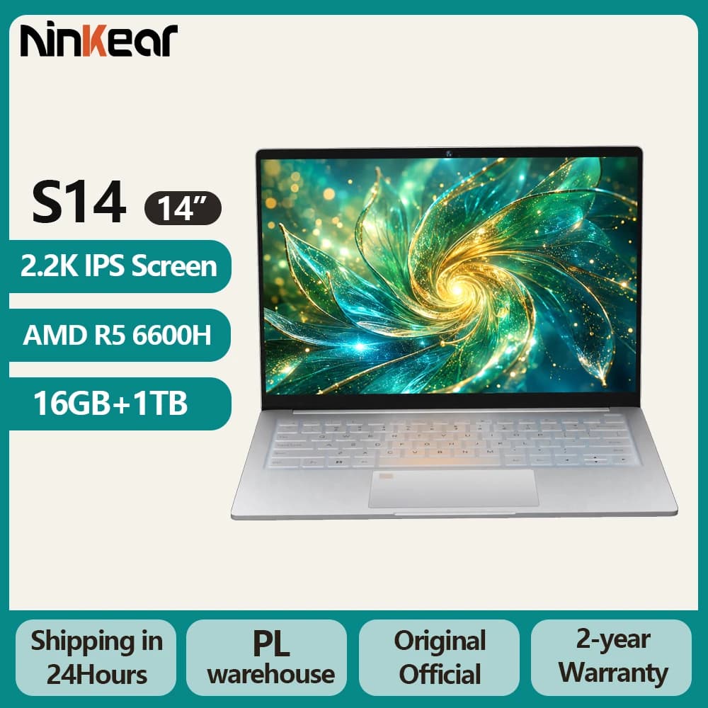Ninkear S14 Laptop Amd Ryzen 5 6600H 16Gb Ram 512Gb Ssd 14 Inch 2.2K 2240X1400 Ips Screen Ultrabook Windows 11 Notebook Wifi 6 Bluetooth 5.3 1kg Portable Computer
