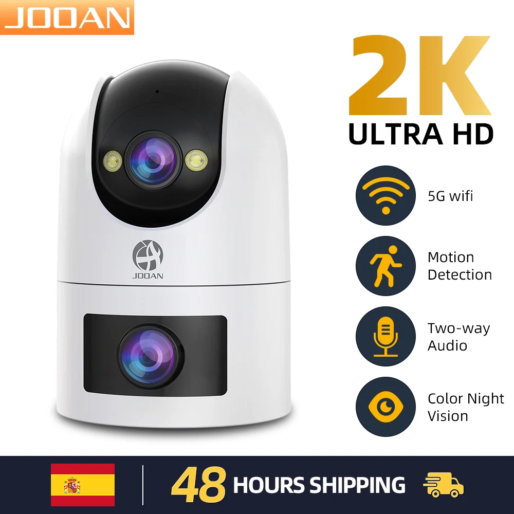JOOAN 2K 6MP Wifi IP Camera Indoor Motion Detection Color Night Vision Home Security Camera Baby Monitor
