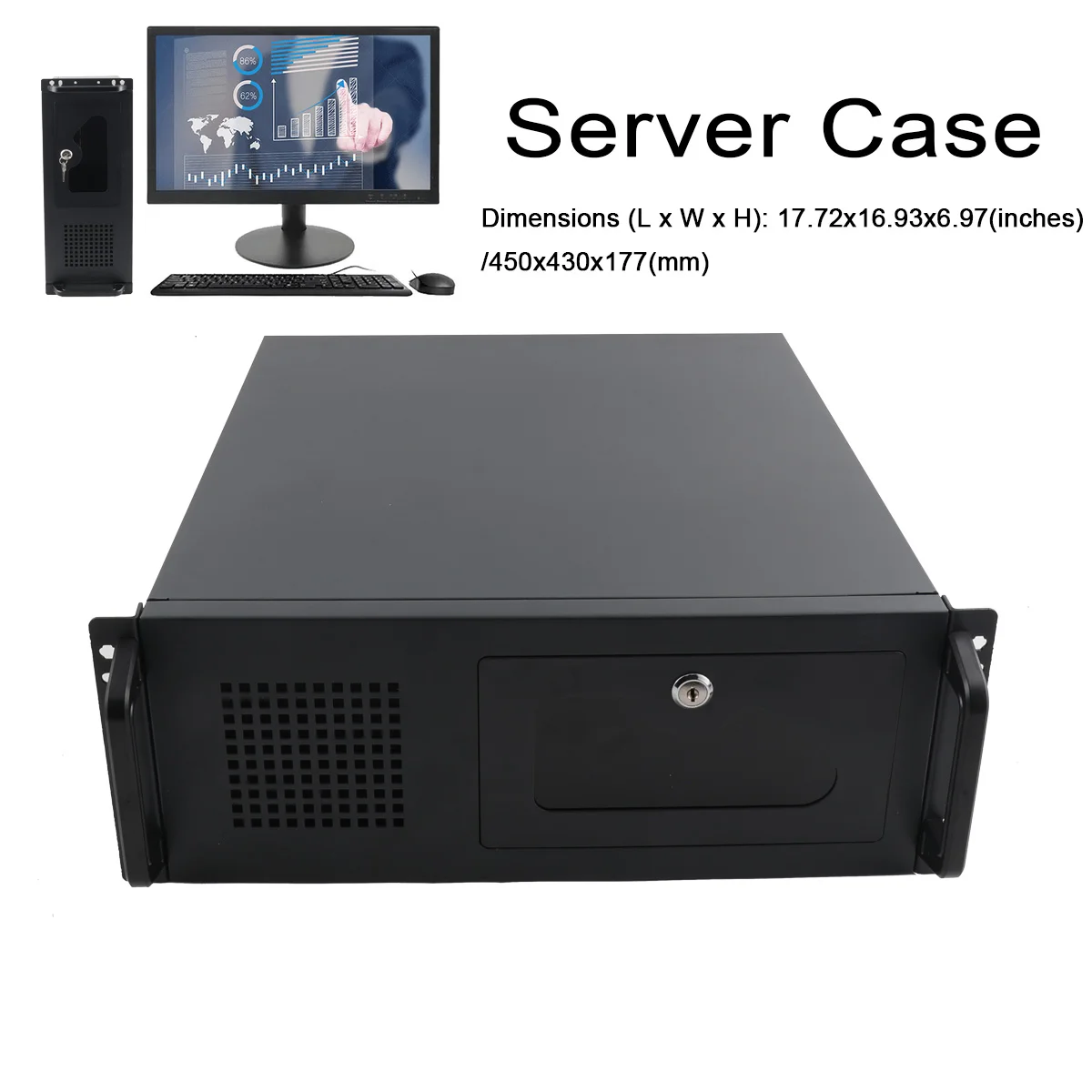4U Server Industrial Control Chassis SL-450A Full Tower Multi-disk Chassis Workstation for Desktop Computer Main Box 7 Hard Disk