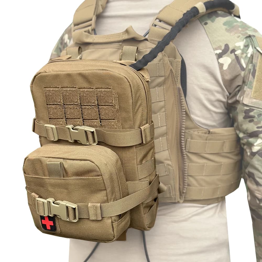 Mini Hydration Bag 2 In 1 Mini Hydration Pack Rip Away IFAK Medical Pouch Med Patch MOLLE Pouch Hunting Bag