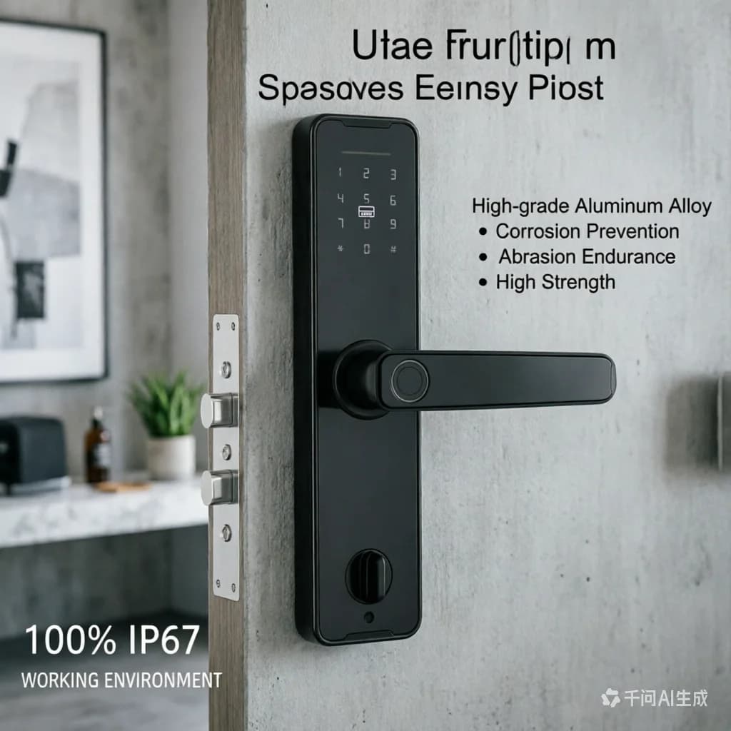 Black Tuya Smart Door Lock Fingerprint Door Lock Smart Lock with Handles 5-in-1 Unlock for Home Apartment Security