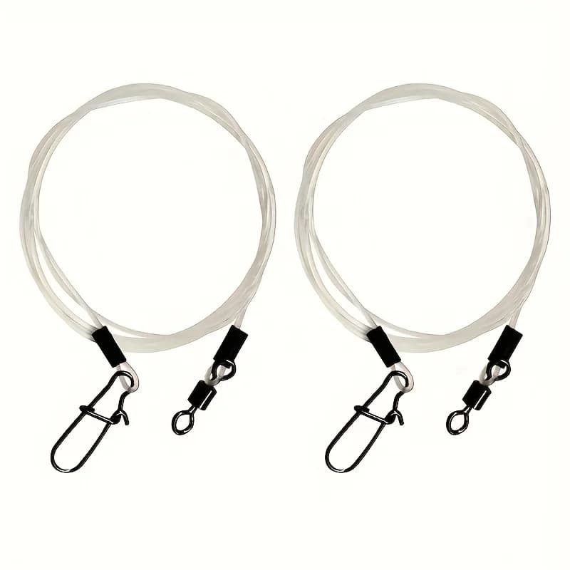 12PCS Fluorocarbon Fishing Leaders,Equipped with High-Speed 360° Rotating Swivels Saltwater & Freshwater Fishing for Pike Bass