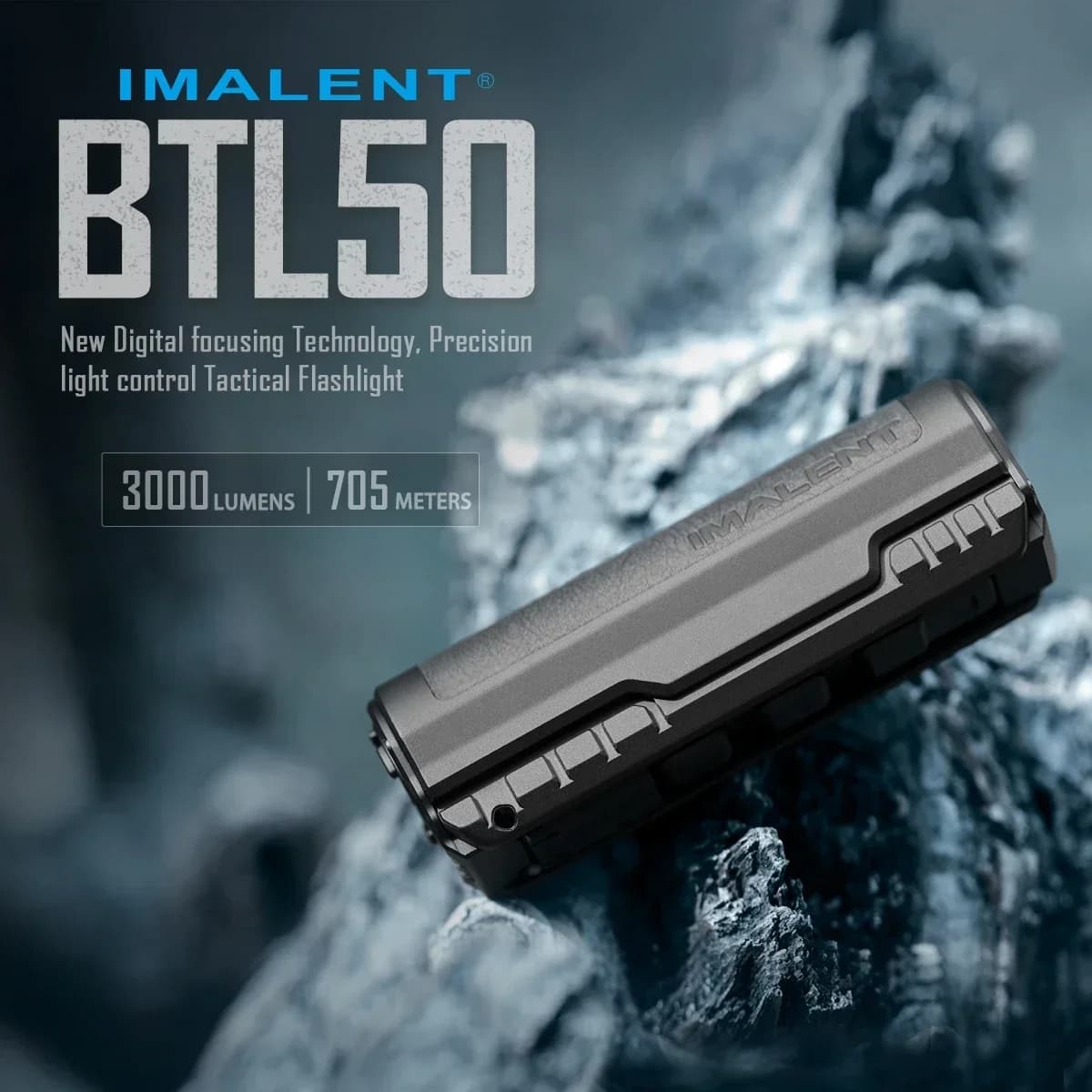 IMALENT BTL50 Electronic Focus Flashlight 3000LM 705M Range Portable EDC Tactical Fast Charging Waterproof for Patrol Hiking