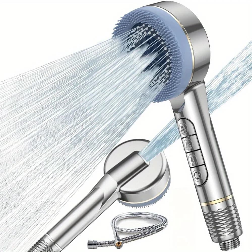 Shower Head with Hose and Stand, 4 Modes High Pressure Bathroom Shower Heads, Handheld Showerhead for Bathroom