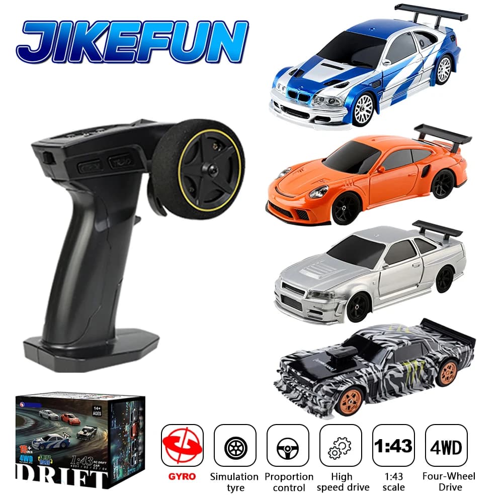 Upgrade 1/43 RC Drift Car with Gyro 2.4G Mini Racing Crawler Remote Control Drifting 4WD Off-road Vehicle Model Toys