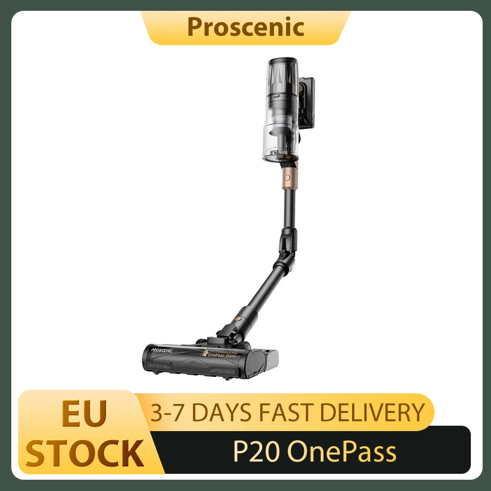 Proscenic P20 OnePass Cordless Vacuum Cleaner, 70000Pa Suction, 70-Min Runtime, 680W Brushless Motor, Wet & Dry Cleaning