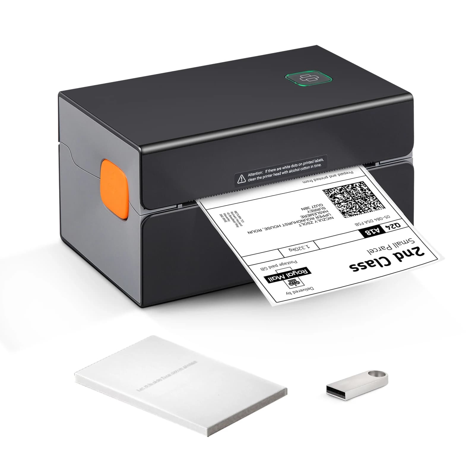 SucceBuy Thermal Label Printer 300DPI Bluetooth & Automatic Label Recognition for 4x6 Mailing Packages USB Barcode Sticker Make