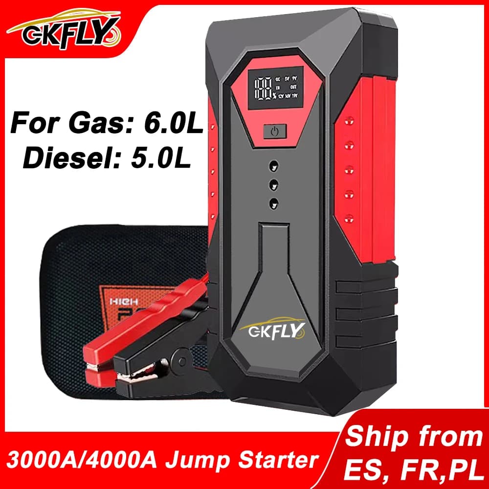 GKFLY 2000A/3000A/4000A Car Jump Starter Power Bank Petrol Diesel Car Battery Charger Starting For Auto Battery Booster