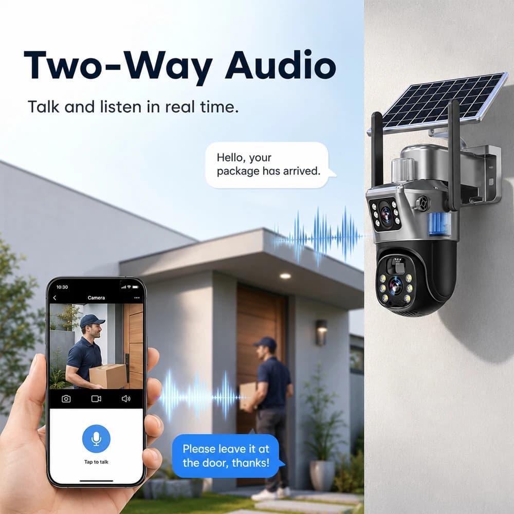 EseeCloud 24H Ship 4K 8MP Dual Lens Solar IP Camera 5G+2.4GHz WiFi PIR Human Detection Waterproof Full Color Night Vision Battery CCTV Security Cam