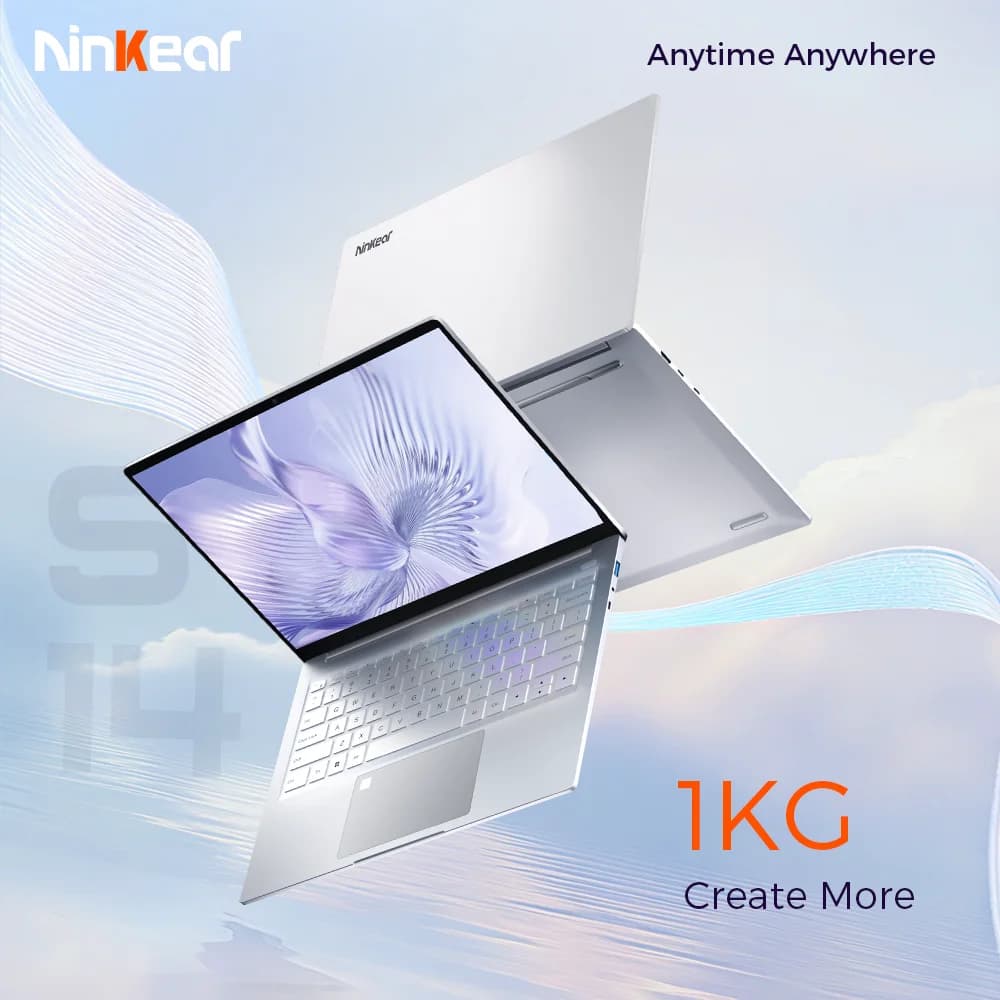 Ninkear S14 Laptop 14-inch Tablet AMD Ryzen™5 6600H 16GB LPDDR5 1TB SSD Computer Notebook Wi‑Fi 6 Fingerprint Recognition