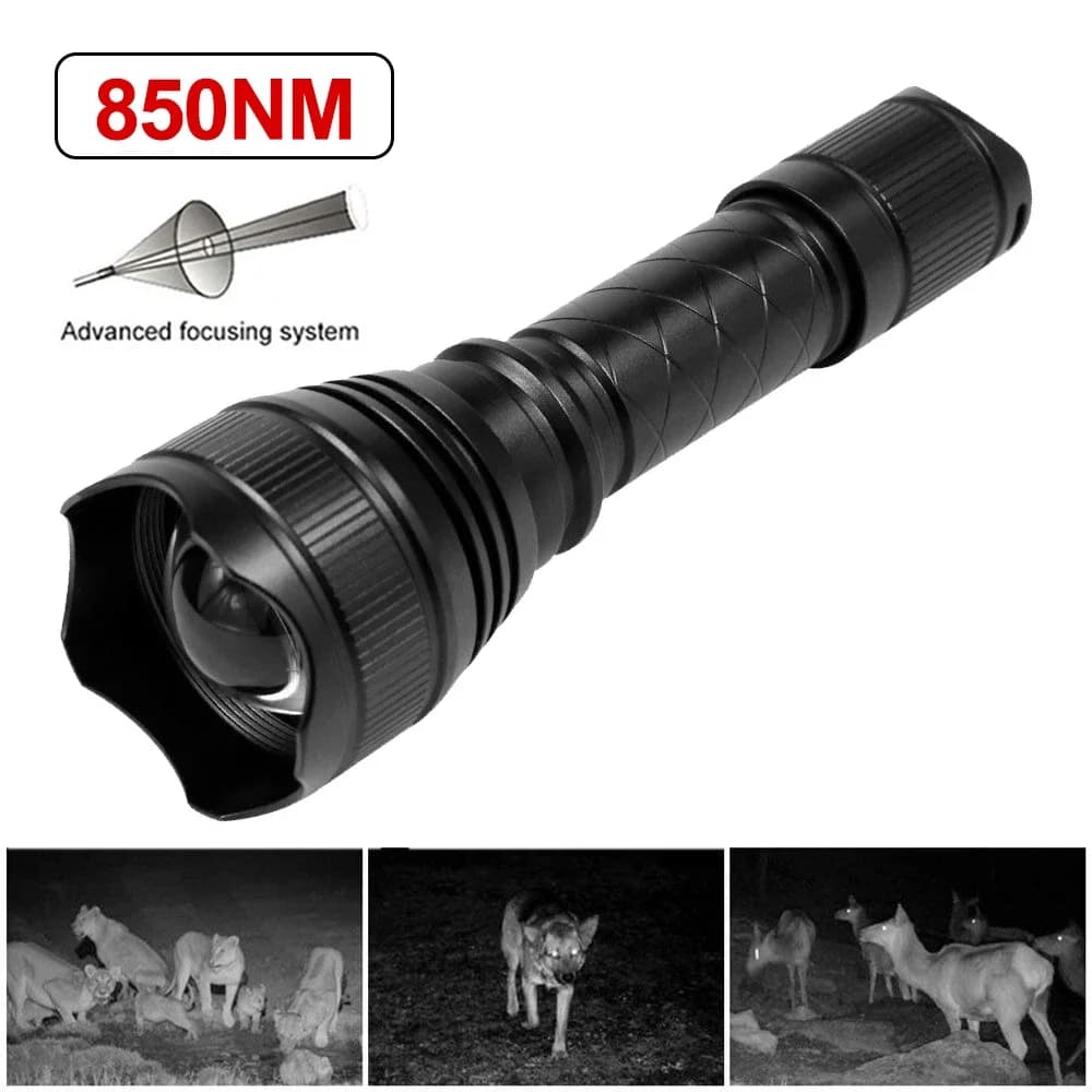 850nm/940nm Infrared Flashlight Adjustable Focus Zoomable IR Hunting Torch Infrared Radiation Weapon Light Night Vision Devices
