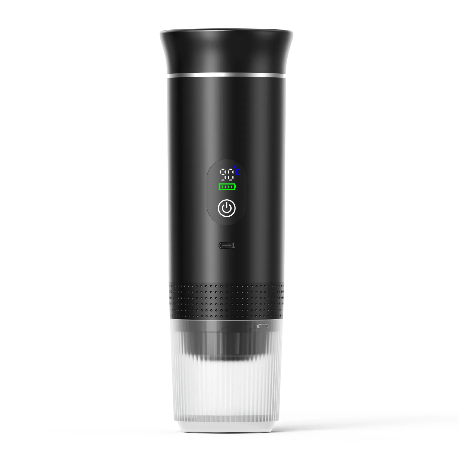 Electric Espresso Machine, Capsule Machine, Portable Mini Coffee Machine, Compatible with Coffee Capsules/Coffee Powder, Instant Warming for Car, Outdoor, Black