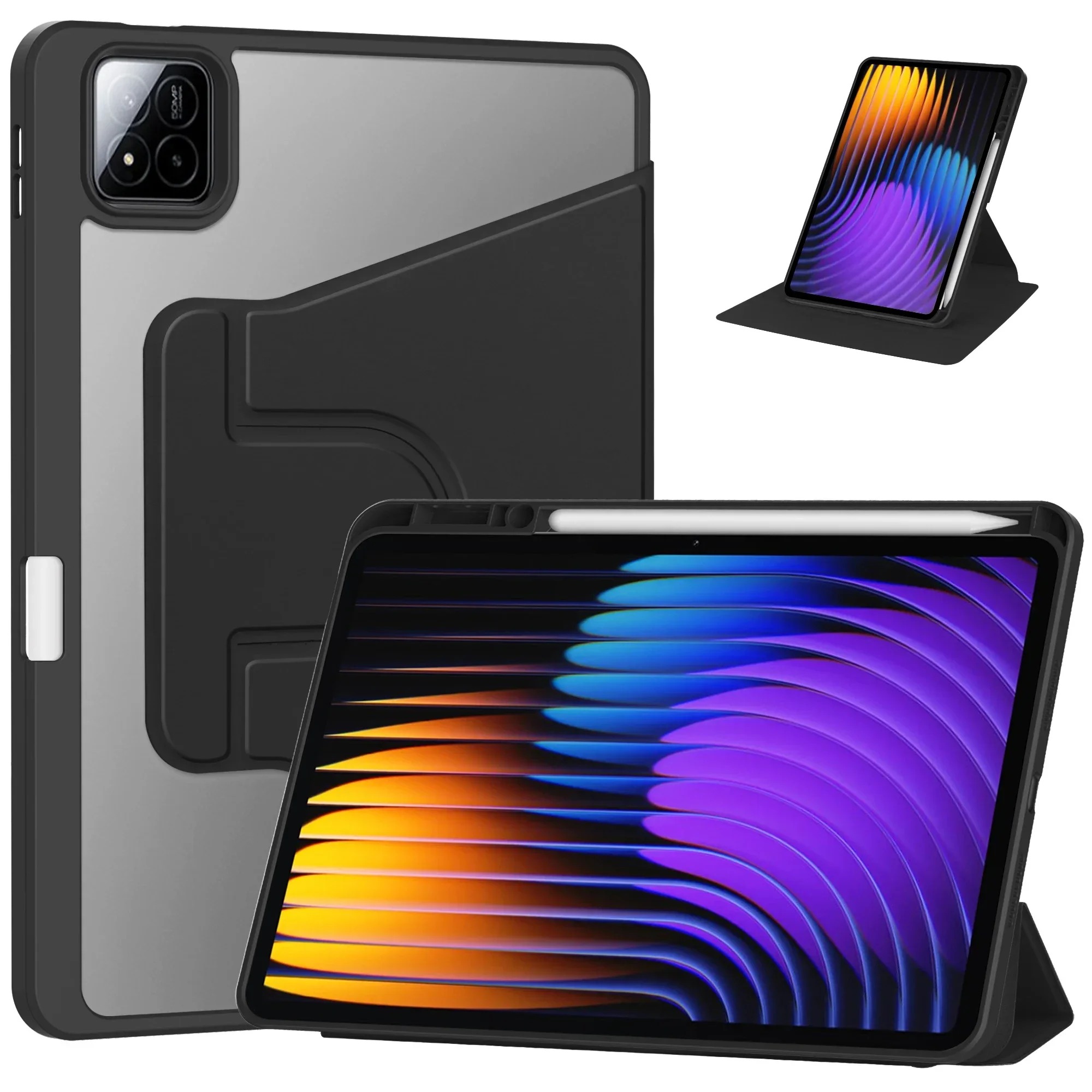 360 Rotation Cover For Xiaomi Pad 7 Case 2024 with Pencil Holder Cover For Coque Xiaomi Pad 7 Pro Mi Pad 7 Case 11.2"Tablet Case