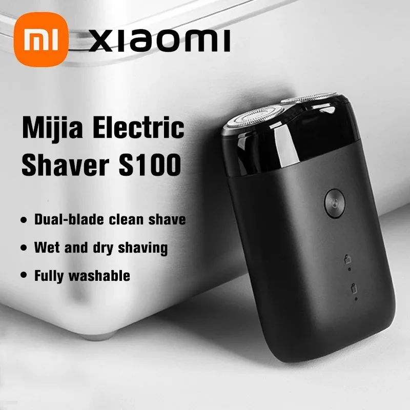 Portable XIAOMI Mijia Electric Shaver S100 Twin Blade Dry Wet Razor Beard Trimmer Cutter TypeC Rechargeable Men Razors Machine
