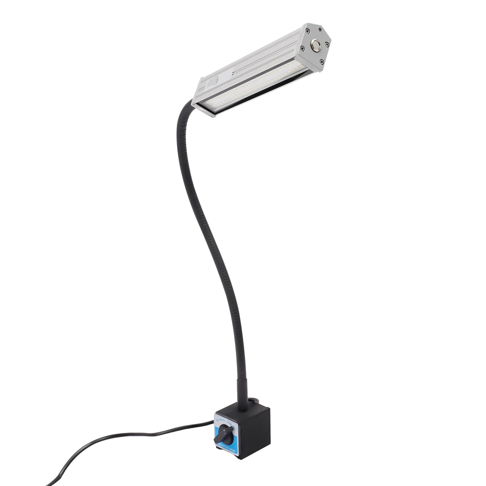 Magnetic Base LED Work Light 60 LEDs IP67 Waterproof Flexible Gooseneck Lamp 10W 6000K 120° Wide Angle Industrial Machine Tool Lighting for Workshop Garage EU Plug 220V