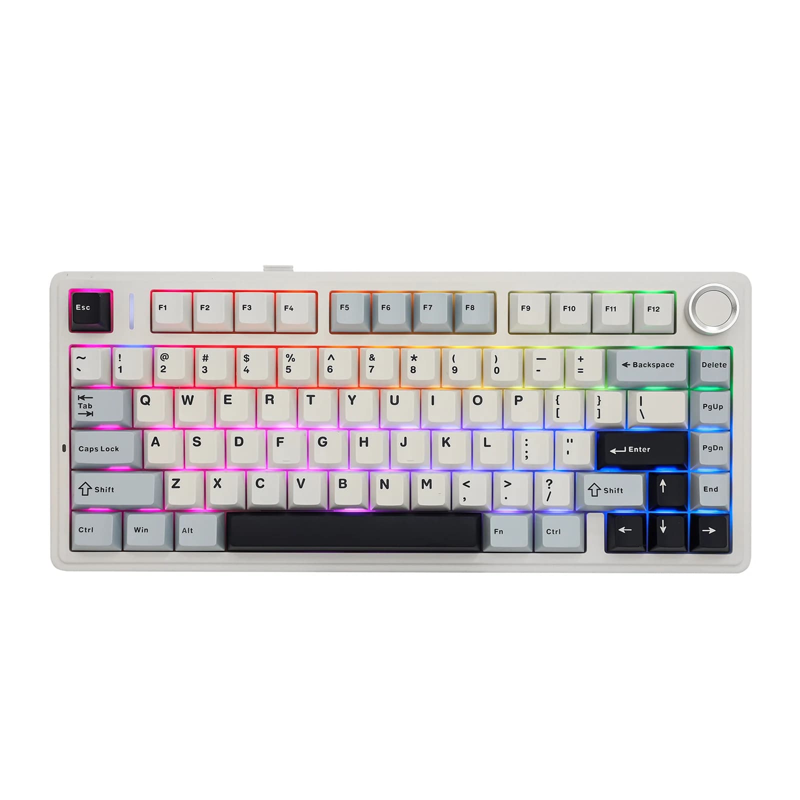 EPOMAKER X AULA F75 75% ANSI Hot-Swap Gasket Wired/BT 5.0/2.4G Wireless Mechanical Keyboard with Knob & PBT Keycaps for Mac/Win